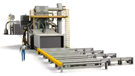 Línea Continua de Granallado y Pintura