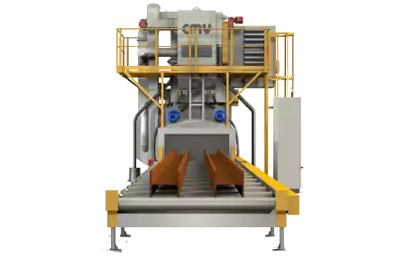 Máquina Granalladora Turbinada con Transportador de Rodillos