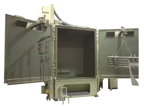 Máquina Granalladora Turbinada de Dos Puertas con Ganchera Fija GM